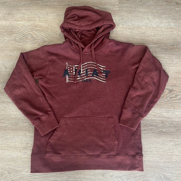 Ariat REAL USA Chest Logo Hoodie‎ sweatshirt western Americana  Women’s medium - Picture 3 of 8